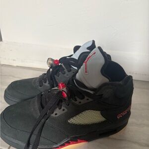 Jordan Men's Black and Gray High-Top Sneakers with Red Jumpman